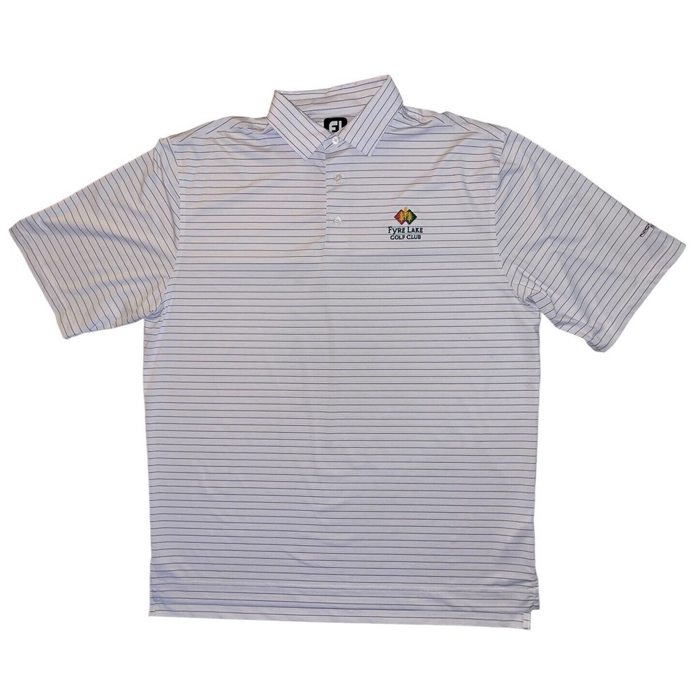 FJ Footjoy Sz XL Striped Golf Performance Polo Shirt Nicklaus Design